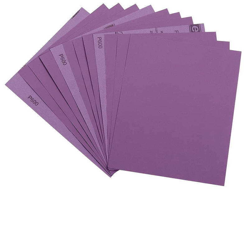 Arilier Sandpaper 600 Grit, Wet Dry Sanding Sheets 9 x 11 Inch, Advanced White Fused Alumina Abrasive Sander Paper for Wood Furniture Finishing, Metal Sanding, Automotive Polishing, 12-Sheets - Image 1